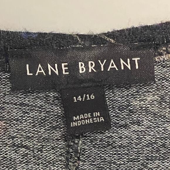 Lane Bryant Tulip-Hem Sweater Tunic Womens Size 14/16 Muted Black Multicolor Top - Picture 5 of 9